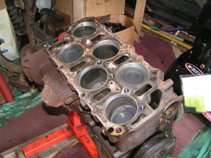 The oh-so-recognizable shape of a VR6 block.